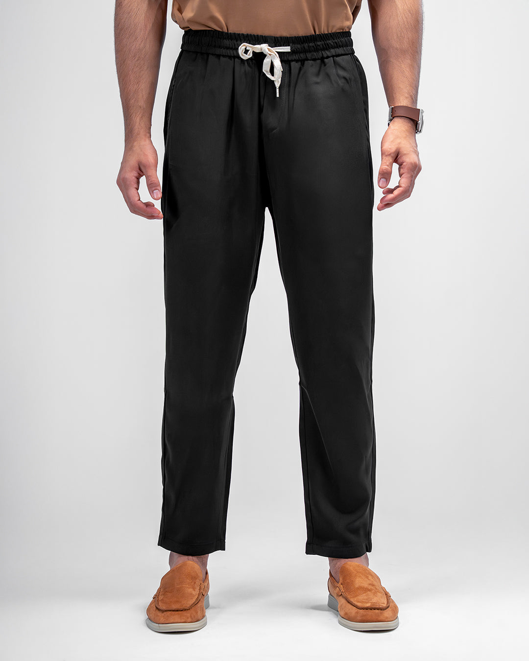 MEN’S BLACK RELAXED-FIT JOGGER PANTS