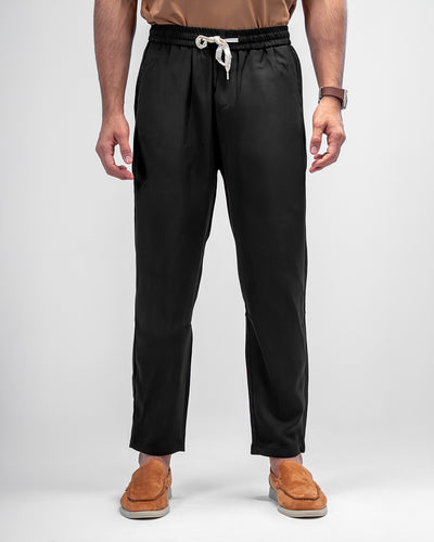 MEN’S BLACK RELAXED-FIT JOGGER PANTS