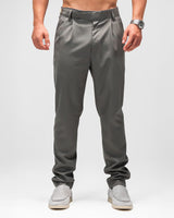 MEN’S SLIM-FIT GREY PLEATED TROUSERS