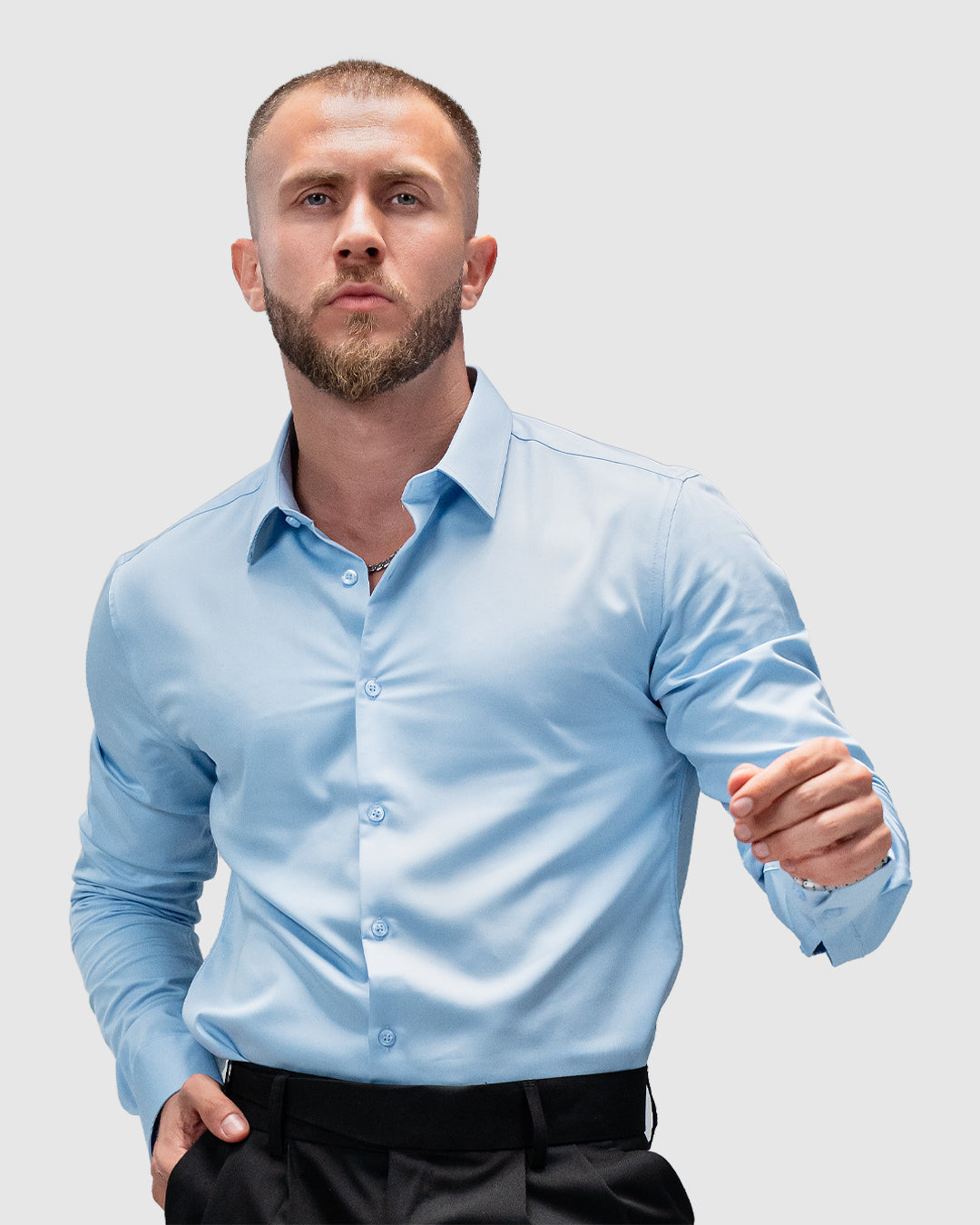 Men’s Sky Blue Formal Dress Shirt