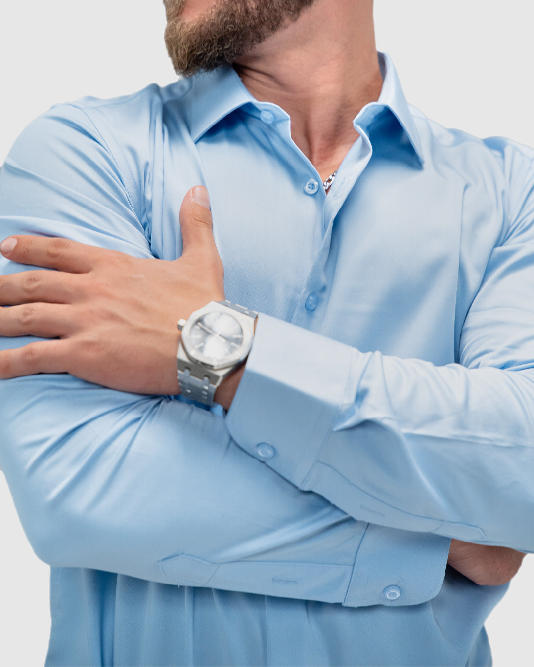 Men’s Sky Blue Formal Dress Shirt