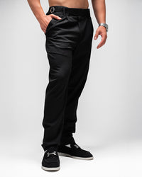 MEN’S SLIM-FIT BLACK PLEATED TROUSERS
