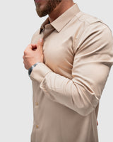 Men’s Beige Formal Dress Shirt