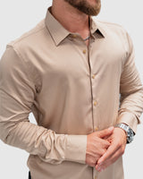 Men’s Beige Formal Dress Shirt