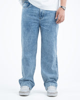 Men’s Relaxed-Fit Washed Denim Jeans - Light Blue