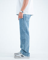 Men’s Relaxed-Fit Washed Denim Jeans - Light Blue