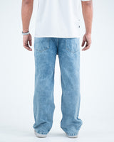 Men’s Relaxed-Fit Washed Denim Jeans - Light Blue
