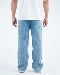 Men’s Relaxed-Fit Washed Denim Jeans - Light Blue