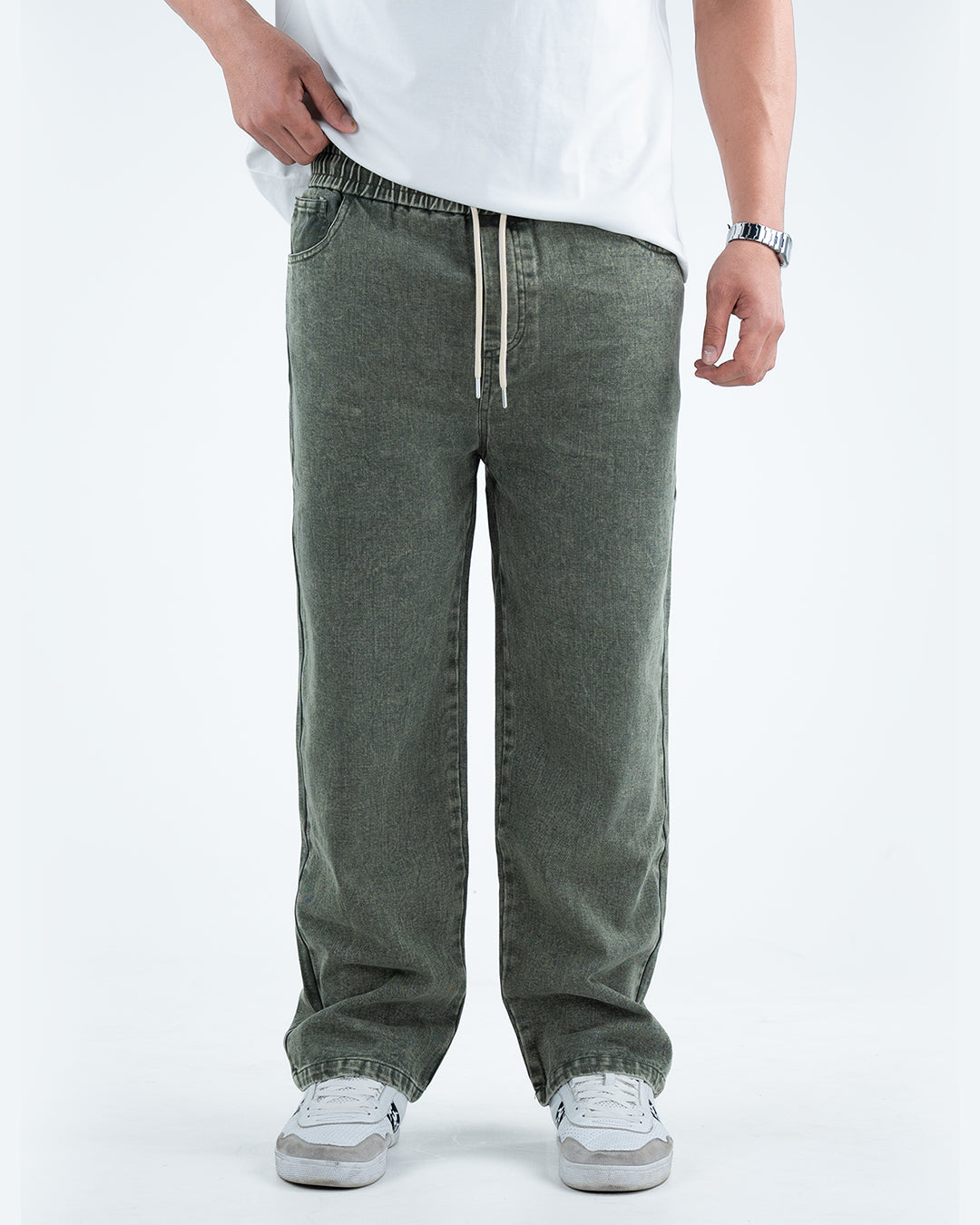 Men’s Washed Relaxed Fit Jeans - Green