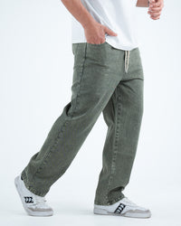 Men’s Washed Relaxed Fit Jeans - Green