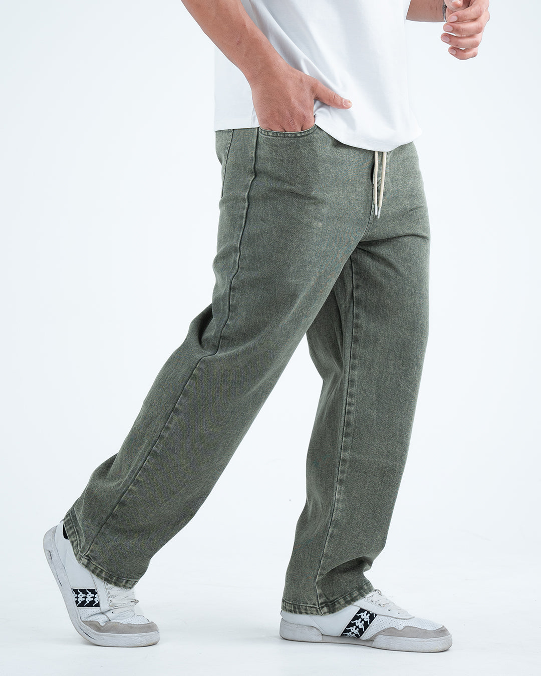 Men’s Washed Relaxed Fit Jeans - Green