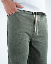 Men’s Washed Relaxed Fit Jeans - Green