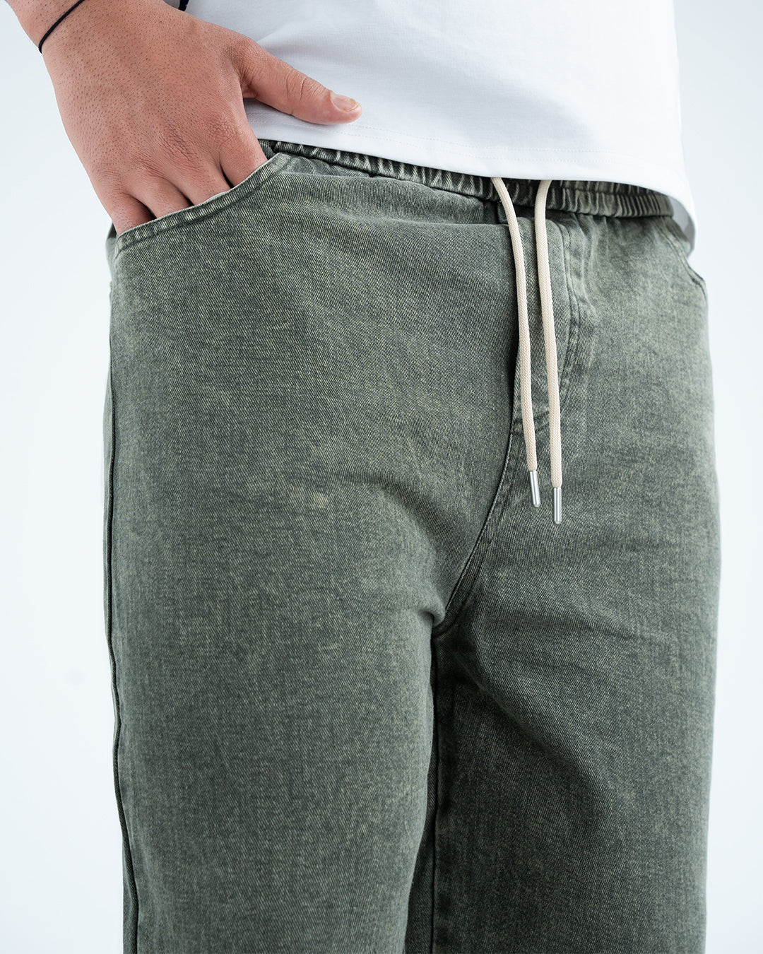 Men’s Washed Relaxed Fit Jeans - Green