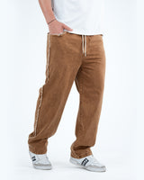 Men’s Rough-Edge Wide Leg Jeans - Camel