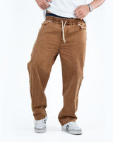 Men’s Rough-Edge Wide Leg Jeans - Camel