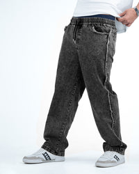 Men’s Rough-Edge Wide Leg Jeans - Black