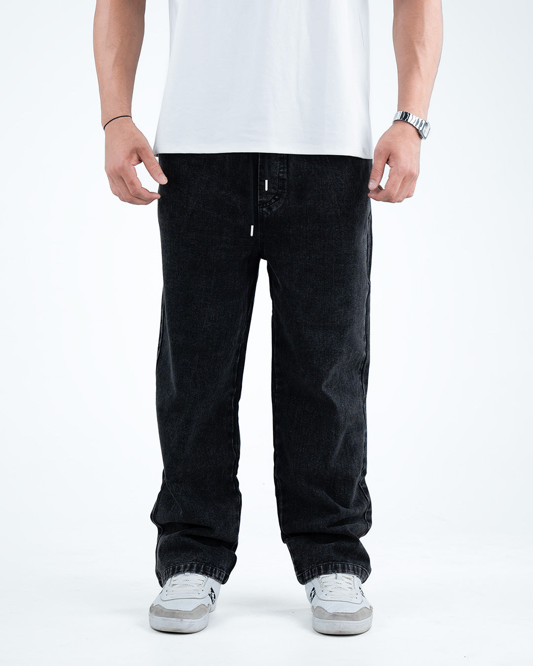 Men’s Washed Relaxed Fit Jeans - Black