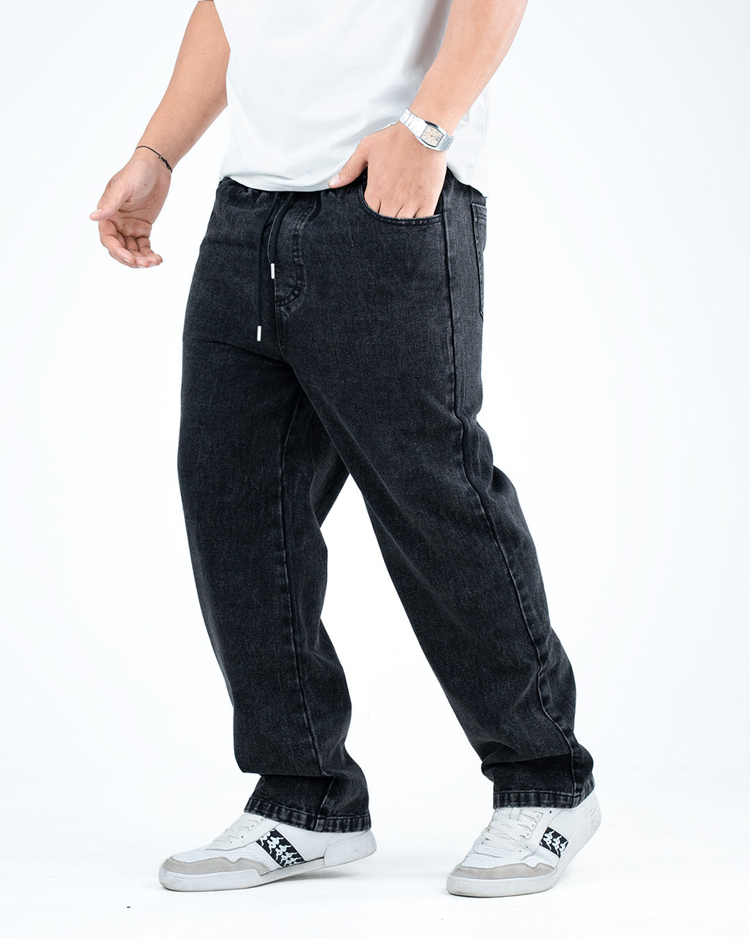 Men’s Washed Relaxed Fit Jeans - Black