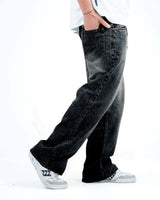 Men’s Wide-Leg Baggy Jeans - Black