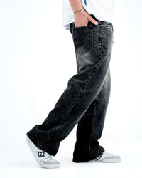 Men’s Wide-Leg Baggy Jeans - Black