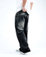 Men’s Wide-Leg Baggy Jeans - Black