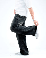 Men’s Wide-Leg Baggy Jeans - Black