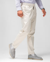 MEN’S CLASSIC SLIM-FIT CREAM TROUSERS