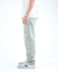 Men’s Distressed Relaxed-Fit Jeans - Pista