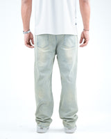 Men’s Distressed Relaxed-Fit Jeans - Pista