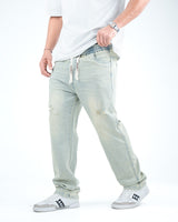 Men’s Distressed Relaxed-Fit Jeans - Pista