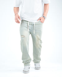 Men’s Distressed Relaxed-Fit Jeans - Pista