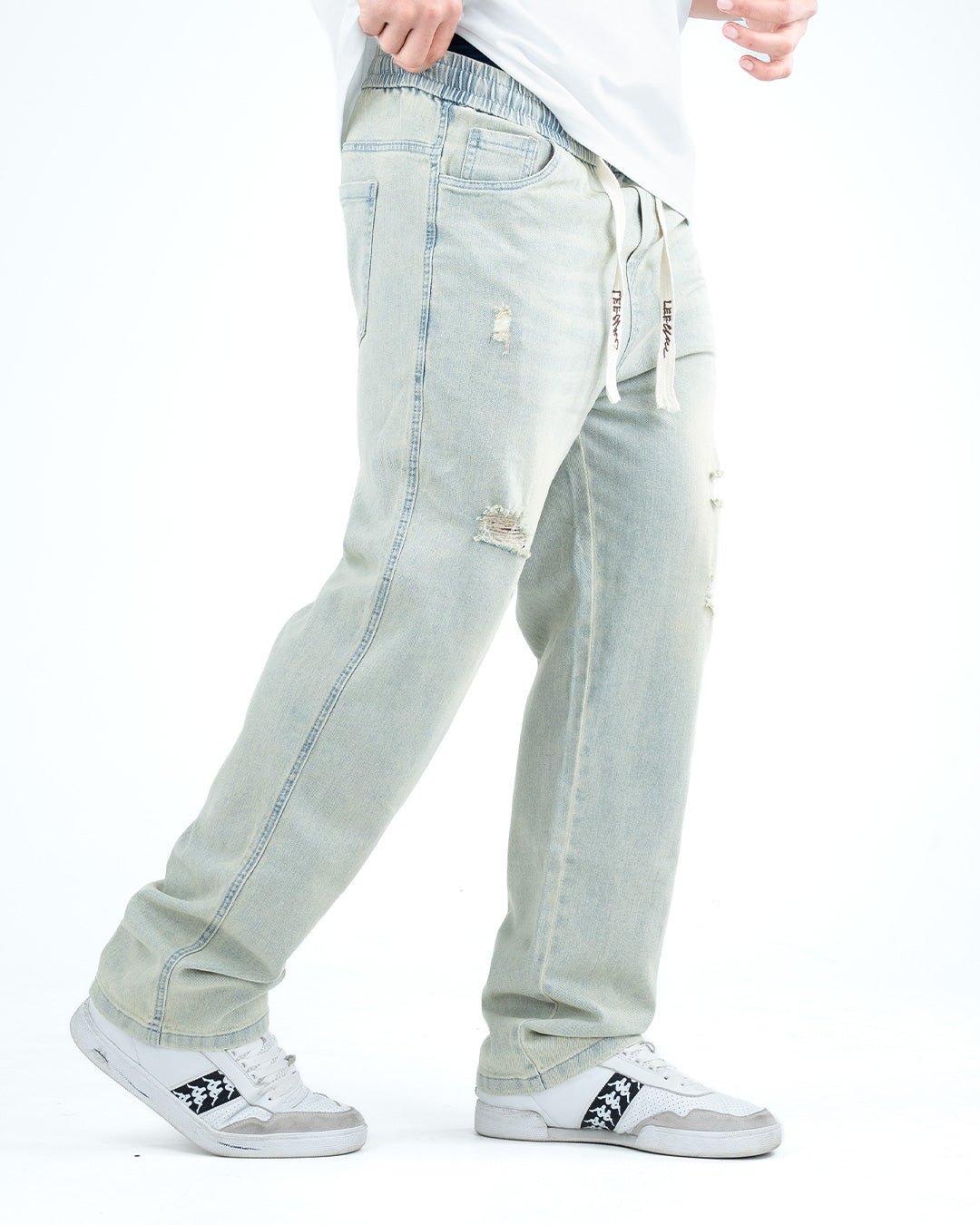 Men’s Distressed Relaxed-Fit Jeans - Pista