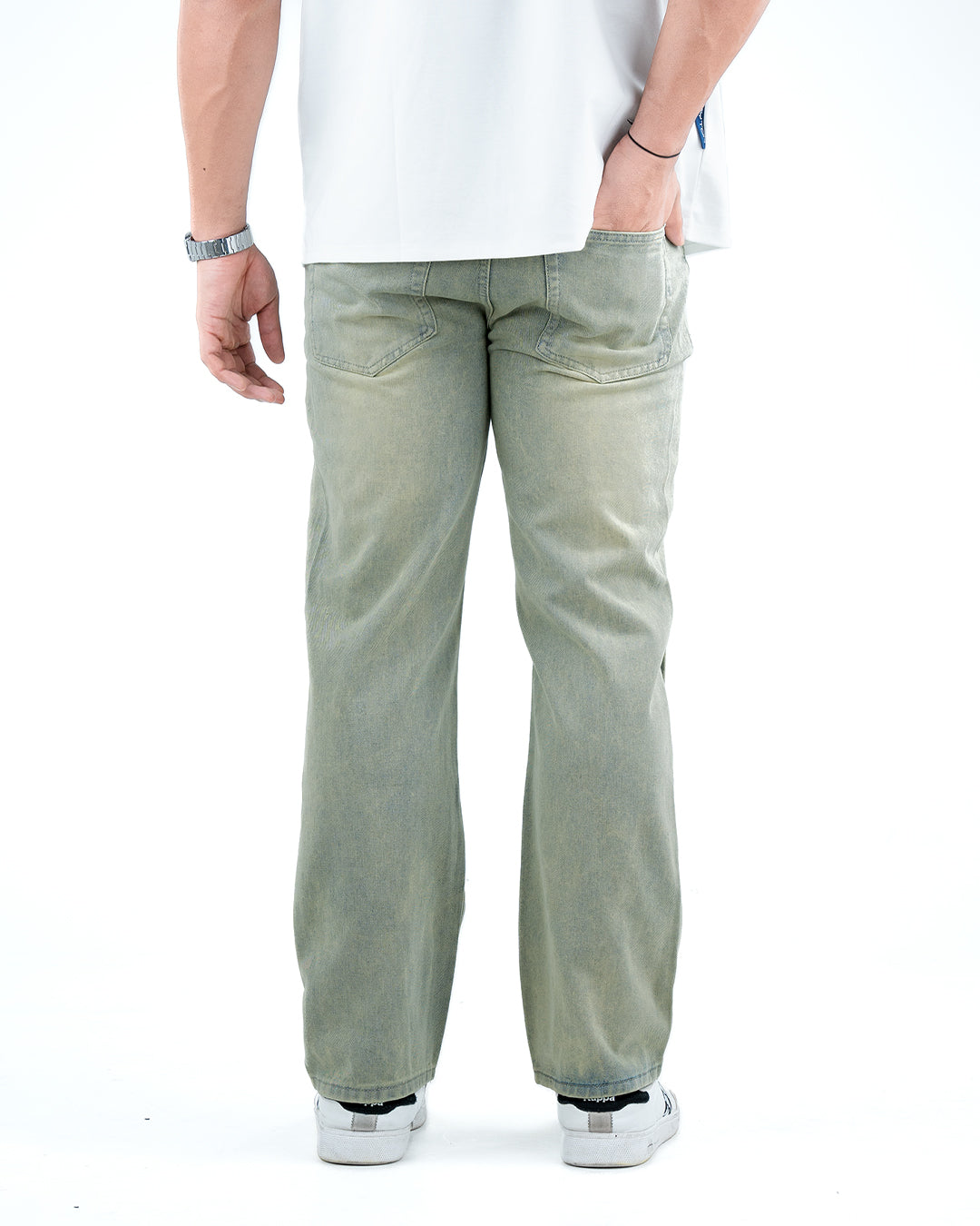 Men’s Panel Stitch Relaxed Fit Jeans - Pista