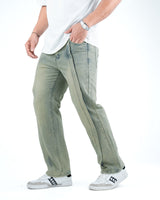 Men’s Panel Stitch Relaxed Fit Jeans - Pista