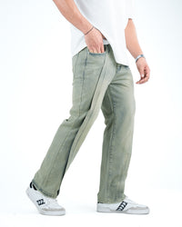 Men’s Panel Stitch Relaxed Fit Jeans - Pista