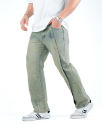 Men’s Panel Stitch Relaxed Fit Jeans - Pista