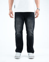Men’s Washed Straight-Fit Denim Jeans - Black