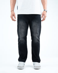 Men’s Washed Straight-Fit Denim Jeans - Black