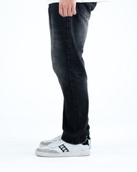 Men’s Washed Straight-Fit Denim Jeans - Black