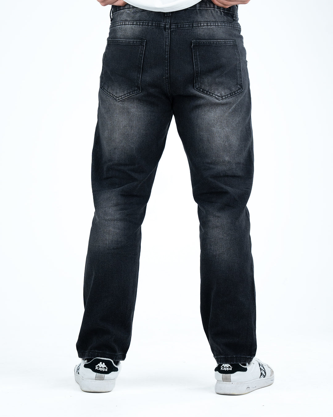 Men’s Washed Straight-Fit Denim Jeans - Black