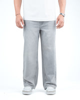 Men’s Wide-Leg Jeans - Light Grey