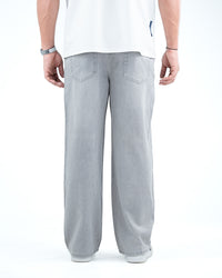 Men’s Wide-Leg Jeans - Light Grey