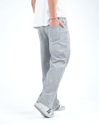 Men’s Wide-Leg Jeans - Light Grey