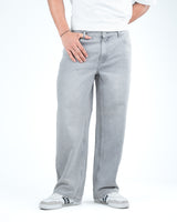 Men’s Wide-Leg Jeans - Light Grey