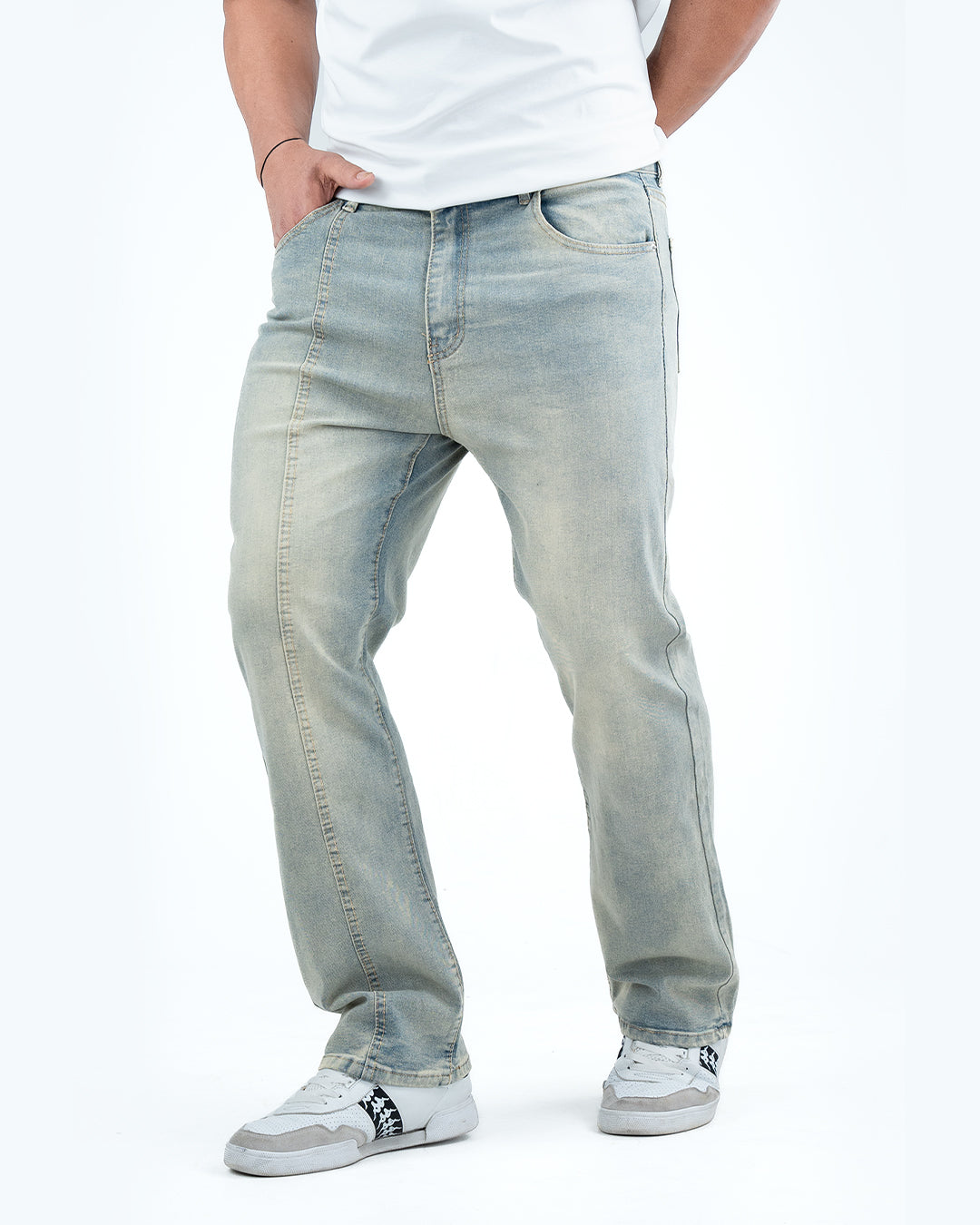 Men’s Washed Straight Jeans - Pista