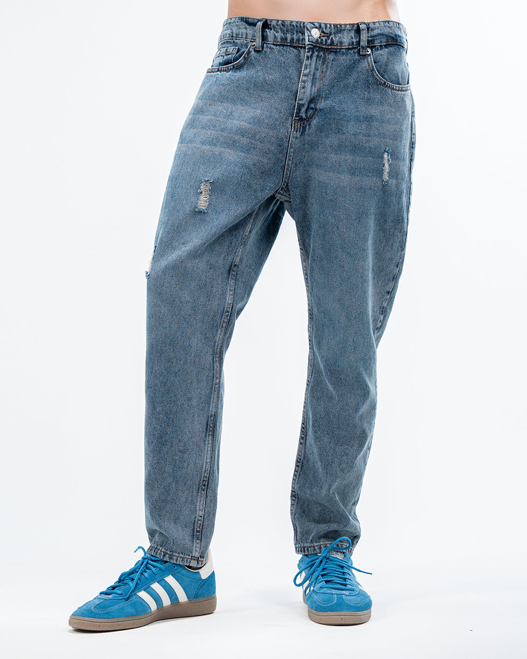 Men’s Relaxed Blue Distressed Jeans