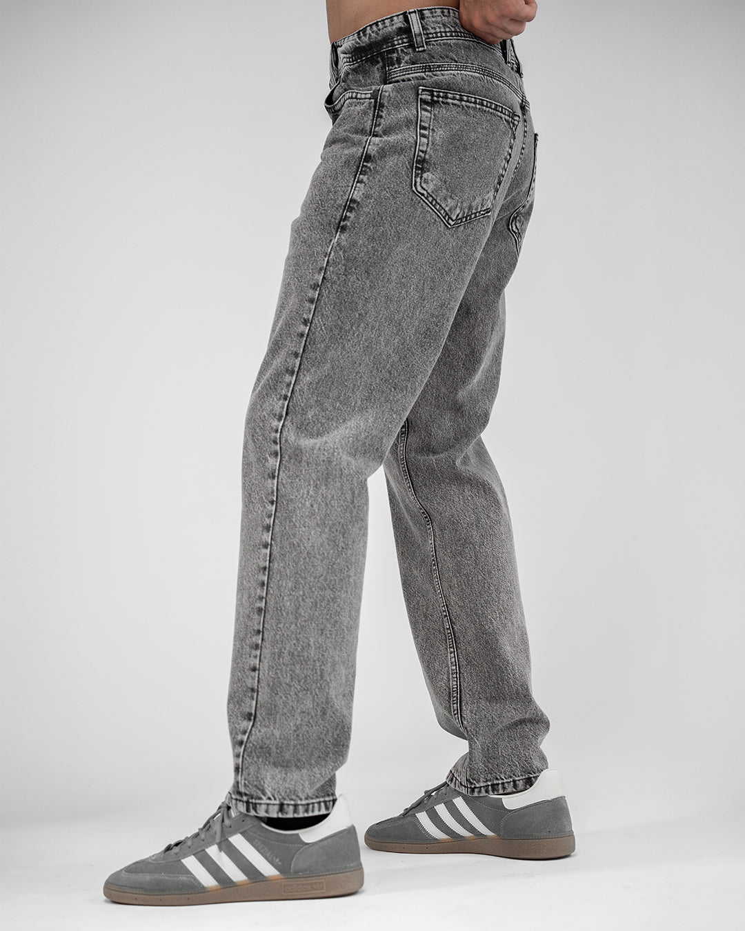Men’s Washed Straight-Leg Jeans - Grey 2