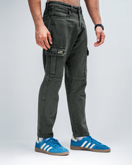 MEN’S OLIVE GREEN CARGO JEANS