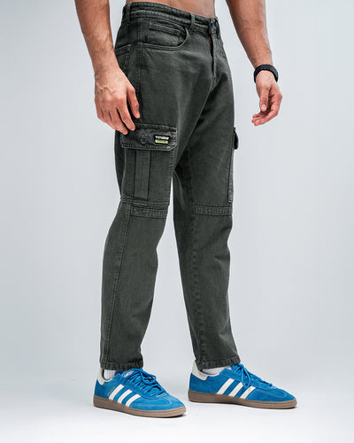 MEN’S OLIVE GREEN CARGO JEANS