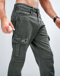 MEN’S OLIVE GREEN CARGO JEANS